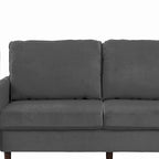 Divanetto moderno in velluto con gambe in legno