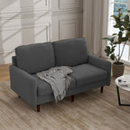 Divanetto moderno in velluto con gambe in legno
