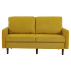 Divanetto moderno in velluto con gambe in legno