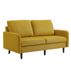 Divanetto moderno in velluto con gambe in legno