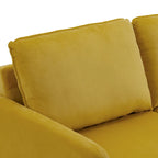 Divanetto moderno in velluto con gambe in legno