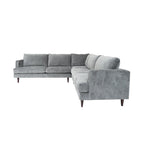 Coast to Coast Sofas Divano Sezionale a L Contemporaneo in Velluto con Struttura in Legno Massello e Rivestimento