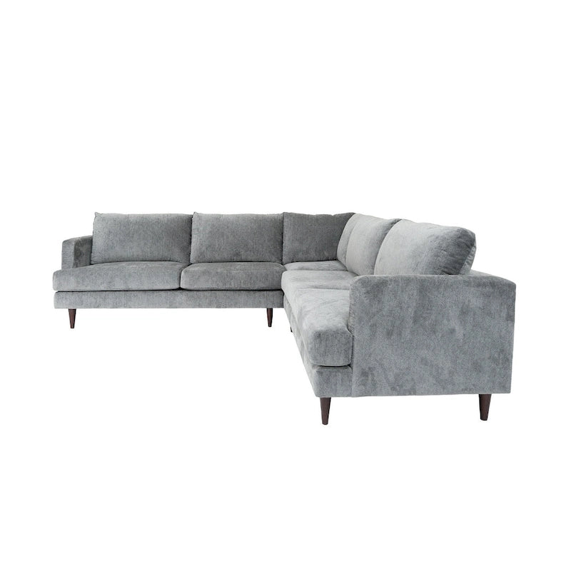 Coast to Coast Sofas Divano Sezionale a L Contemporaneo in Velluto con Struttura in Legno Massello e Rivestimento