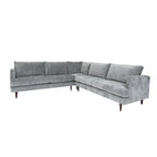 Coast to Coast Sofas Divano Sezionale a L Contemporaneo in Velluto con Struttura in Legno Massello e Rivestimento