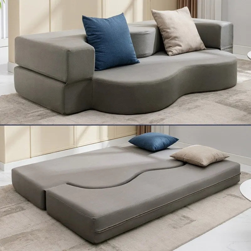 Mixoy Convertible Futon Sofa Bed, Foldable, Foam Folding Mattress Sleeper, Cloth Fabrics Floor Couch Lounge Sleeper Bed