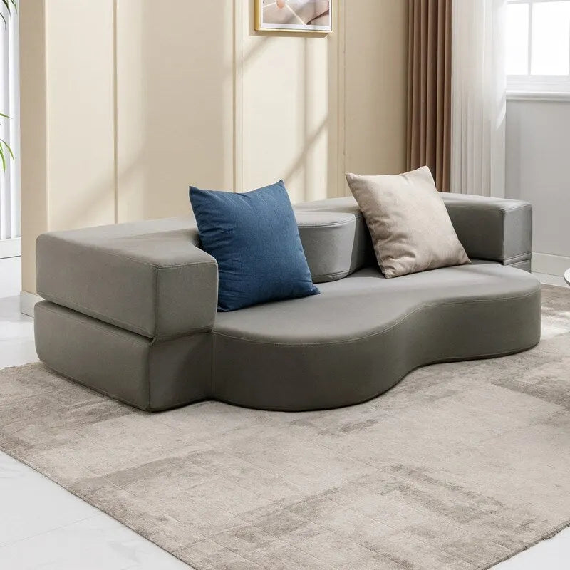 Mixoy Divano Letto Futon Convertibile, Pieghevole, Materasso Pieghevole in Schiuma, Divano Letto a Pavimento in Tessuto