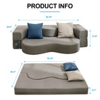 Mixoy Divano Letto Futon Convertibile, Pieghevole, Materasso Pieghevole in Schiuma, Divano Letto a Pavimento in Tessuto
