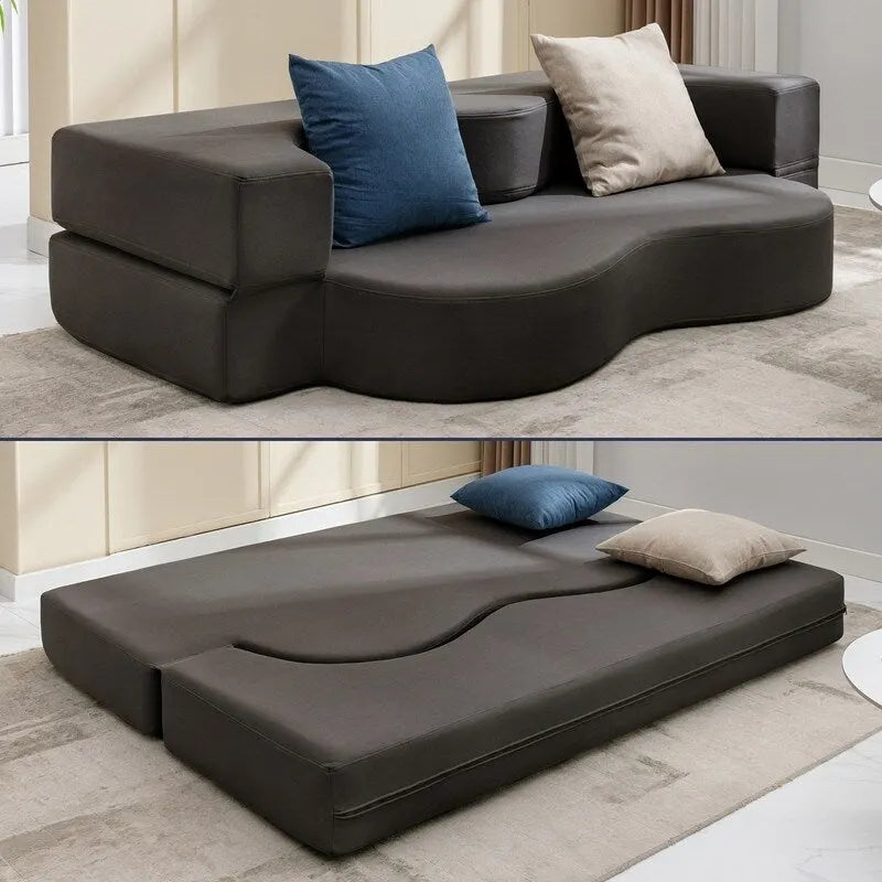 Mixoy Divano Letto Futon Convertibile, Pieghevole, Materasso Pieghevole in Schiuma, Divano Letto a Pavimento in Tessuto