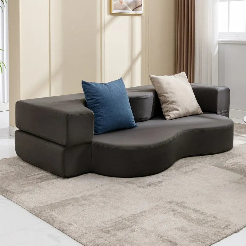 Mixoy Divano Letto Futon Convertibile, Pieghevole, Materasso Pieghevole in Schiuma, Divano Letto a Pavimento in Tessuto