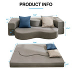 Mixoy Divano Letto Futon Convertibile, Pieghevole, Materasso Pieghevole in Schiuma, Divano Letto a Pavimento in Tessuto