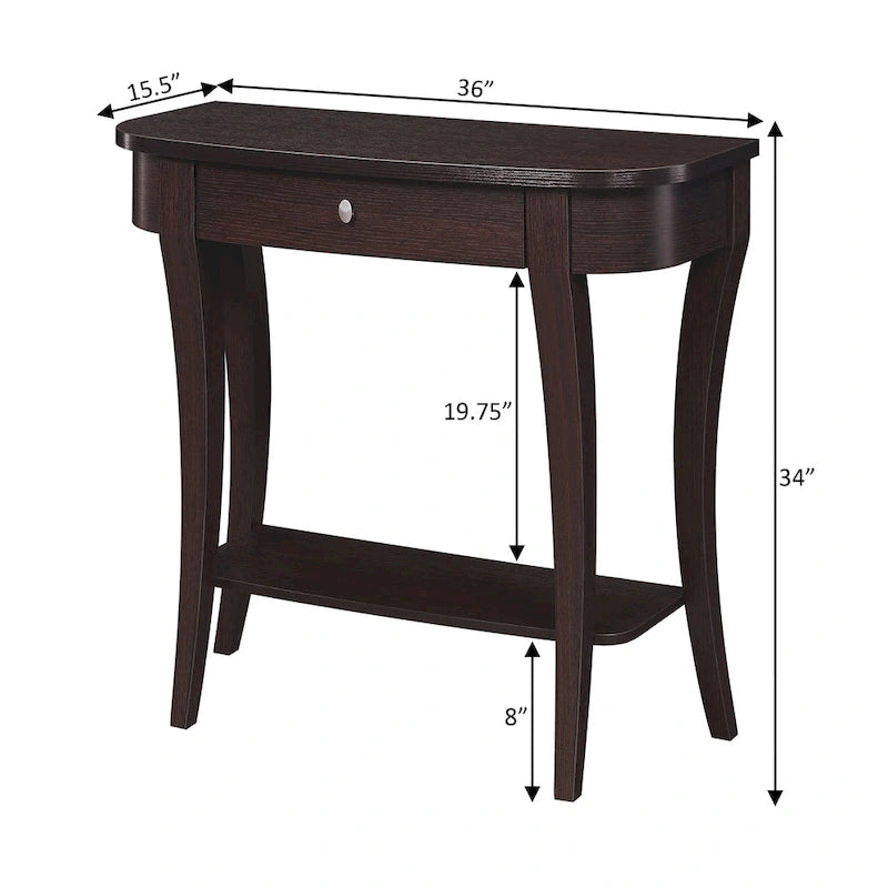 Table console à 1 tiroir avec étagère Newport de Convenience Concepts