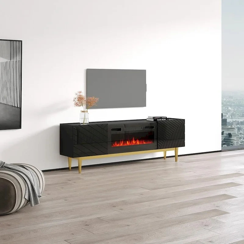 Meuble TV de cheminée Portillo BL-EF