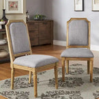Chaises de salle à manger Deana Arched en lin et bois (lot de 2) par iNSPIRE Q Artisan