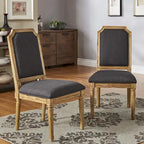 Chaises de salle à manger Deana Arched en lin et bois (lot de 2) par iNSPIRE Q Artisan