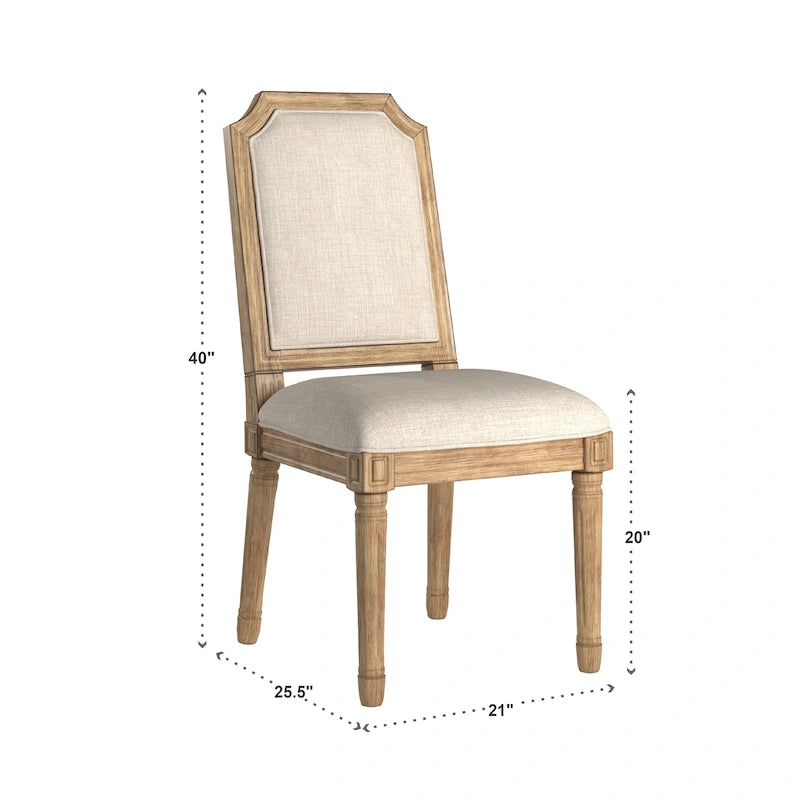 Chaises de salle à manger Deana Arched en lin et bois (lot de 2) par iNSPIRE Q Artisan