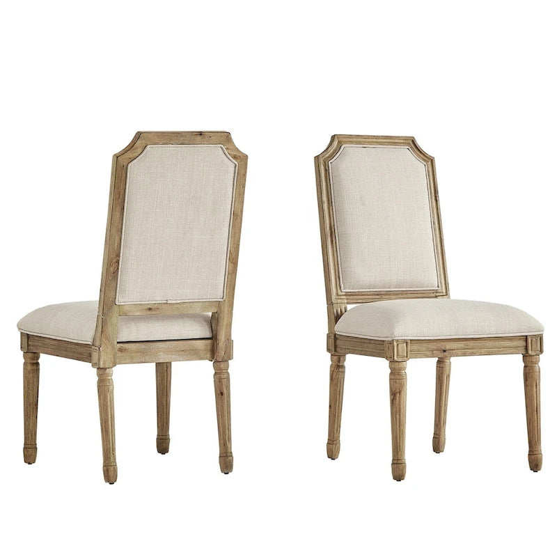 Chaises de salle à manger Deana Arched en lin et bois (lot de 2) par iNSPIRE Q Artisan