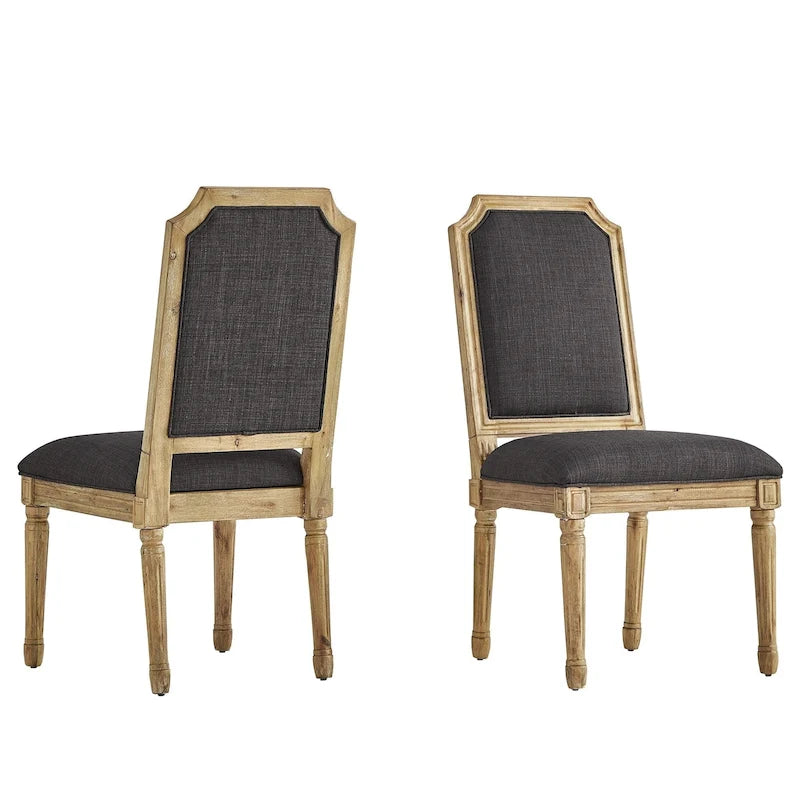 Chaises de salle à manger Deana Arched en lin et bois (lot de 2) par iNSPIRE Q Artisan