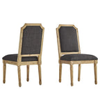 Chaises de salle à manger Deana Arched en lin et bois (lot de 2) par iNSPIRE Q Artisan