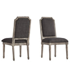 Chaises de salle à manger Deana Arched en lin et bois (lot de 2) par iNSPIRE Q Artisan