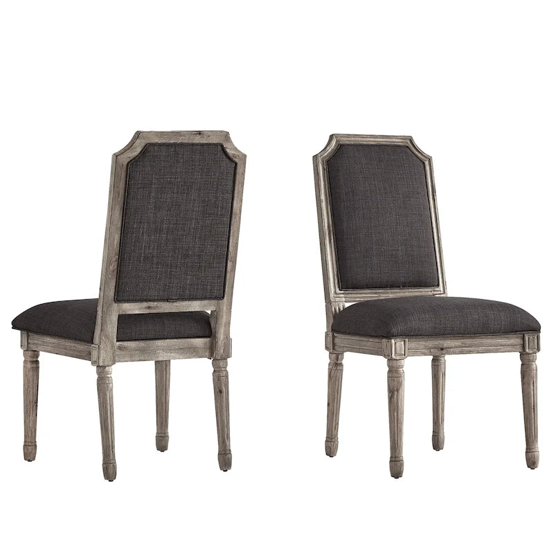 Chaises de salle à manger Deana Arched en lin et bois (lot de 2) par iNSPIRE Q Artisan