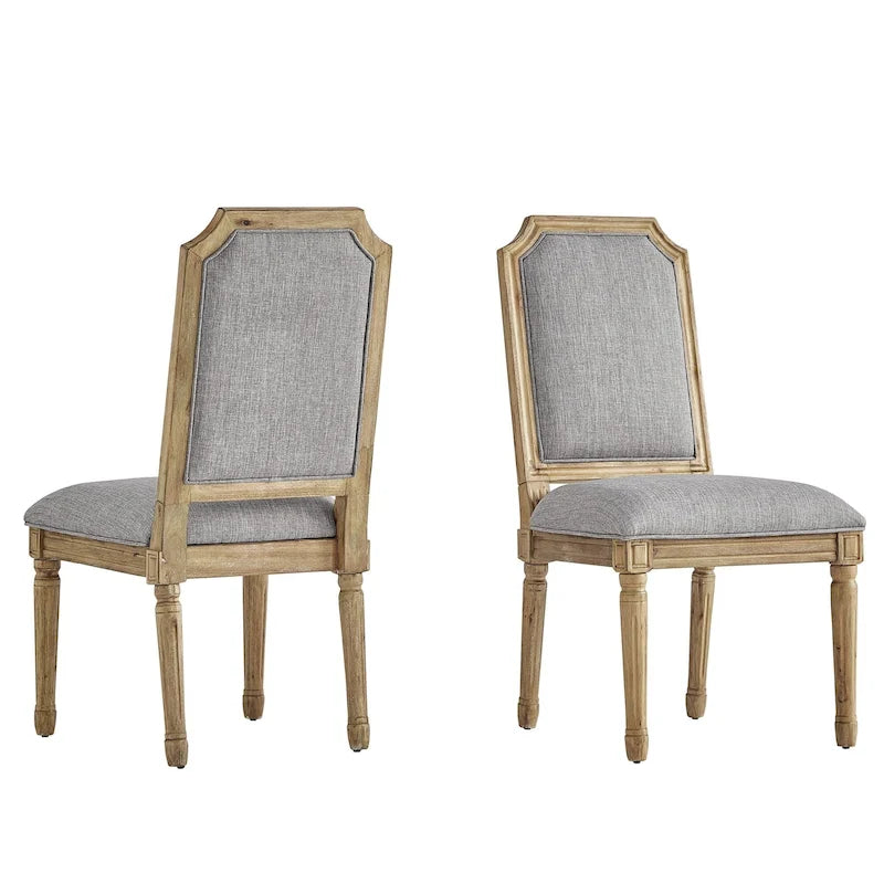 Chaises de salle à manger Deana Arched en lin et bois (lot de 2) par iNSPIRE Q Artisan
