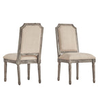 Chaises de salle à manger Deana Arched en lin et bois (lot de 2) par iNSPIRE Q Artisan