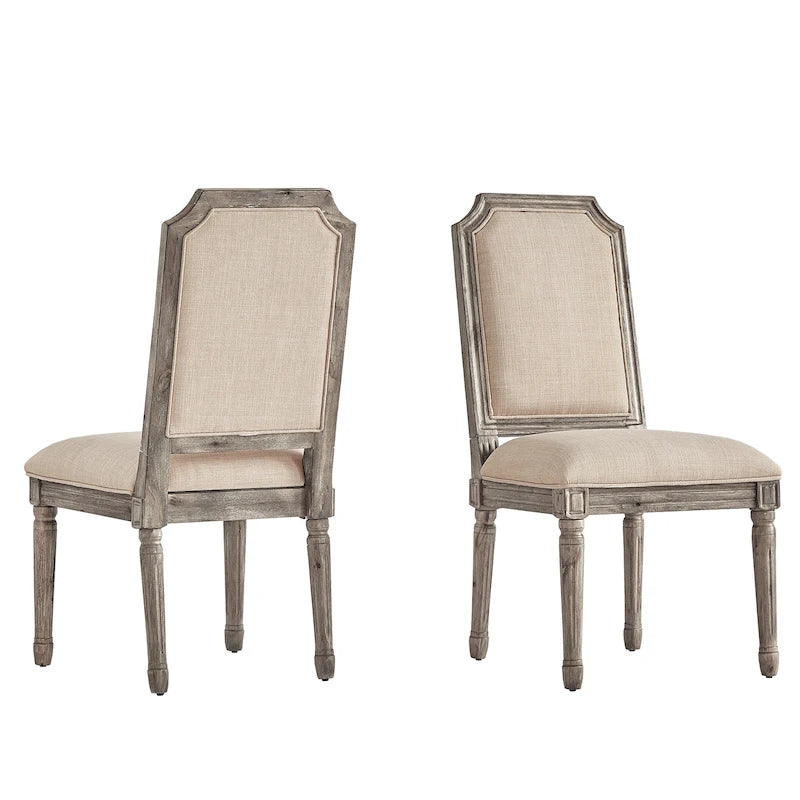 Chaises de salle à manger Deana Arched en lin et bois (lot de 2) par iNSPIRE Q Artisan