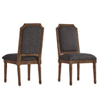 Chaises de salle à manger Deana Arched en lin et bois (lot de 2) par iNSPIRE Q Artisan
