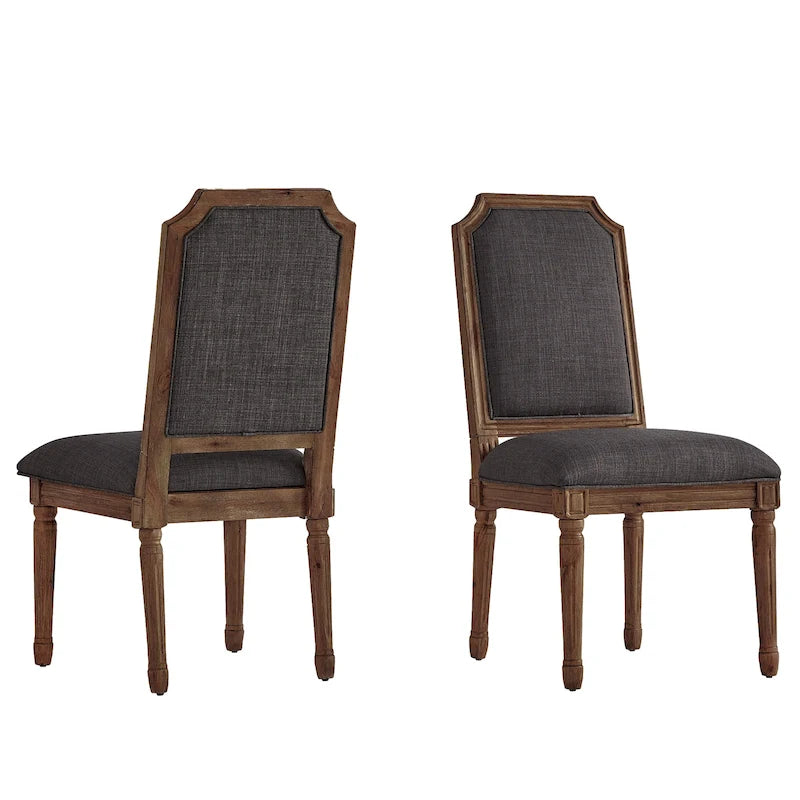 Chaises de salle à manger Deana Arched en lin et bois (lot de 2) par iNSPIRE Q Artisan