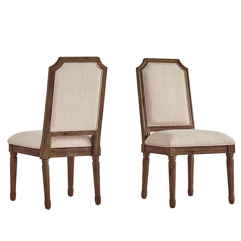 Chaises de salle à manger Deana Arched en lin et bois (lot de 2) par iNSPIRE Q Artisan