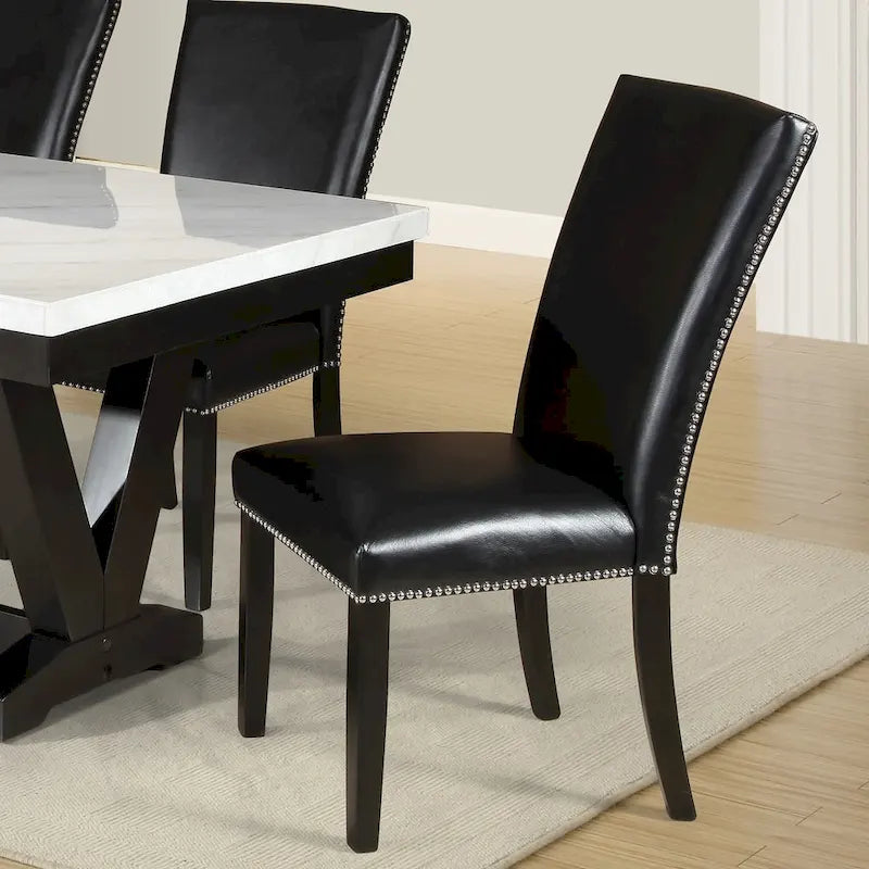 Sedia da pranzo Steve Silver Fenton nera con borchie (set di 2)