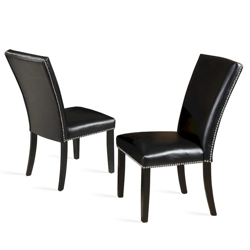 Sedia da pranzo Steve Silver Fenton nera con borchie (set di 2)