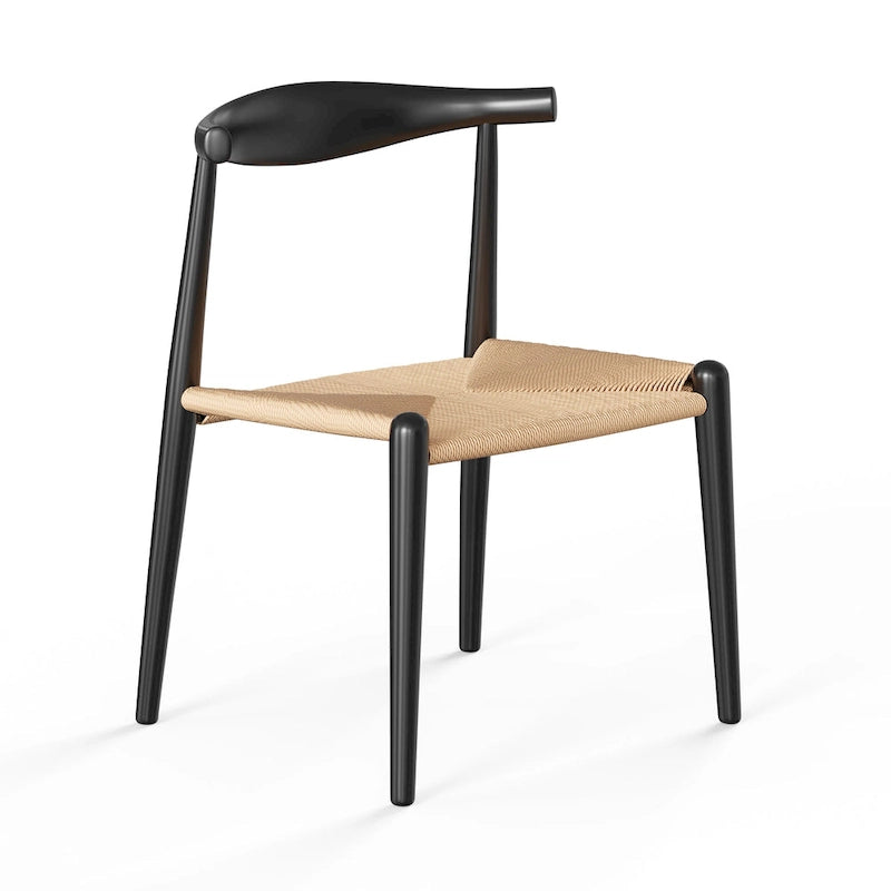 Sedia da pranzo Troy Papercord con struttura nera