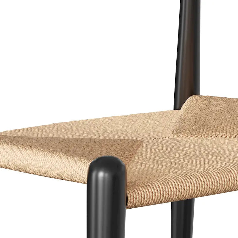 Sedia da pranzo Troy Papercord con struttura nera
