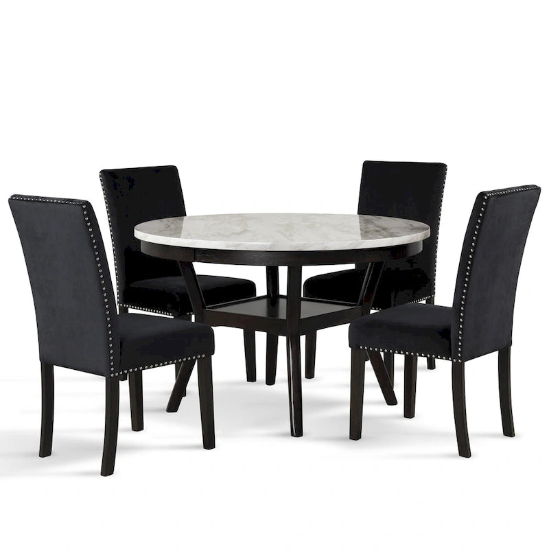 Set da pranzo rotondo New Classic Furniture Reginald da 5 pezzi