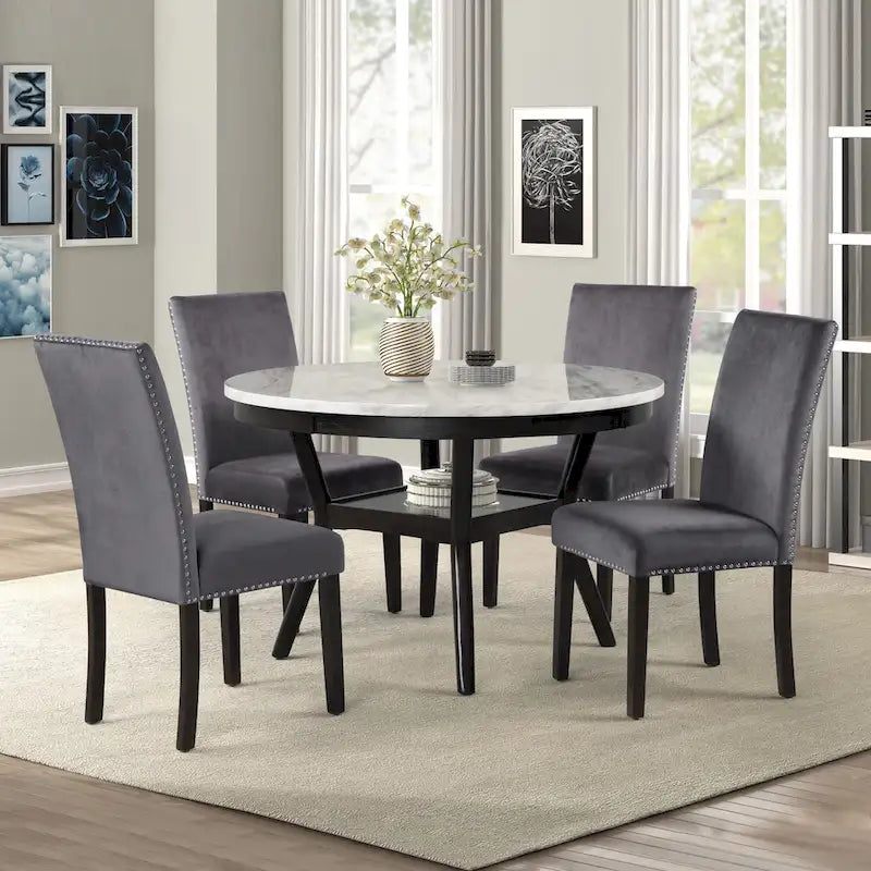 Set da pranzo rotondo New Classic Furniture Reginald da 5 pezzi