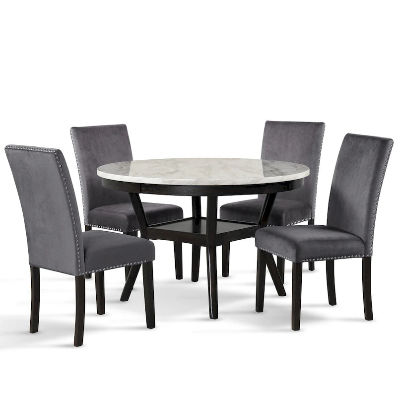 Set da pranzo rotondo New Classic Furniture Reginald da 5 pezzi