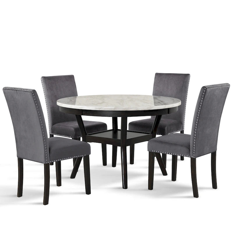 Set da pranzo rotondo New Classic Furniture Reginald da 5 pezzi