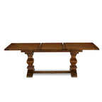East West Furniture Ensemble Table à Manger - une Table en Bois et des Chaises en Tissu de Lin Beige Clair, (Options de Pièces)