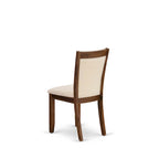 East West Furniture Ensemble Table à Manger - une Table en Bois et des Chaises en Tissu de Lin Beige Clair, (Options de Pièces)