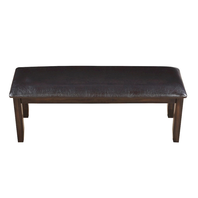 Banc de salle à manger Steve Silver Alice en bois espresso antique et similicuir