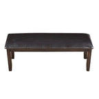 Banc de salle à manger Steve Silver Alice en bois espresso antique et similicuir
