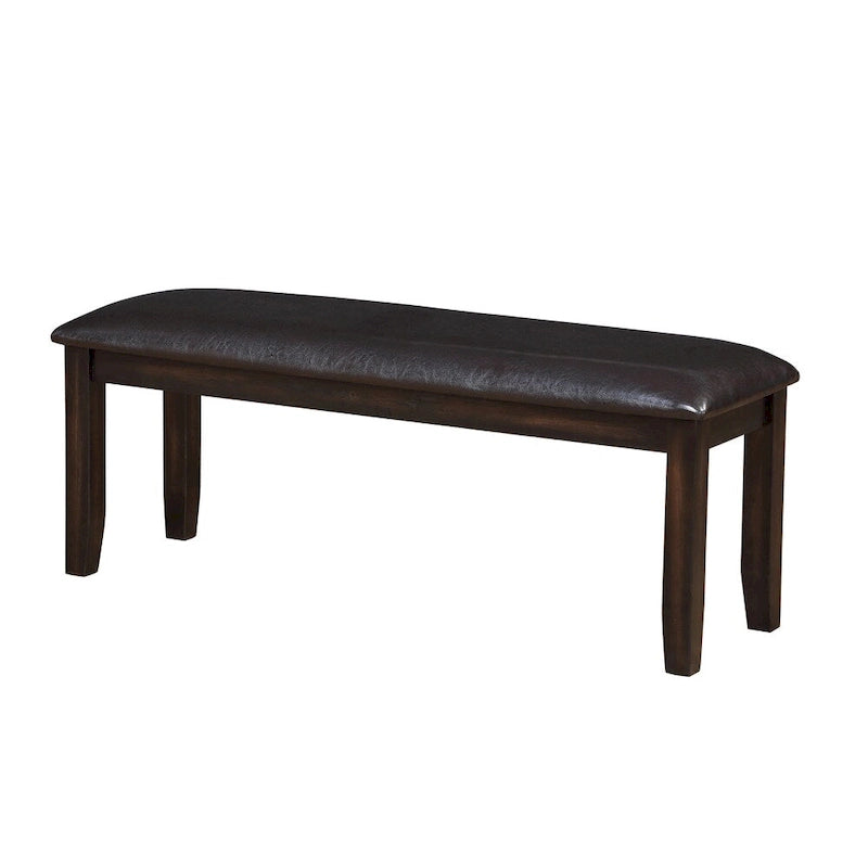 Banc de salle à manger Steve Silver Alice en bois espresso antique et similicuir