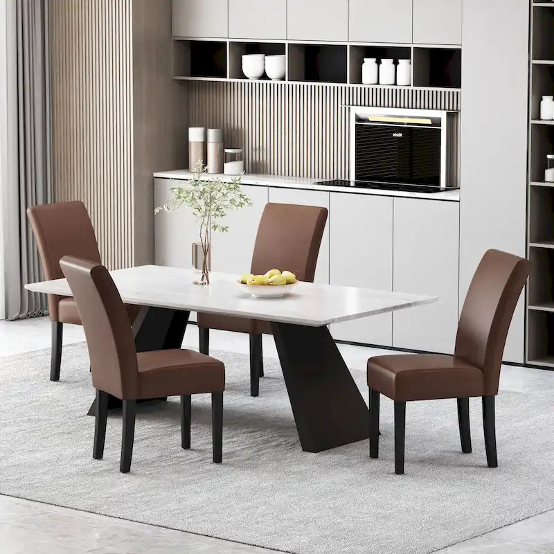 Sedie da pranzo imbottite fantasia Pertica (set da 4) di Christopher Knight Home