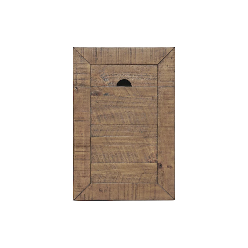 Table d'appoint de chevet Monterey en bois massif avec prises de courant cachées