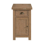Table d'appoint de chevet Monterey en bois massif avec prises de courant cachées