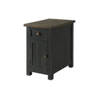 Table d'appoint de chevet Monterey en bois massif avec prises de courant cachées