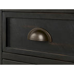 Table d'appoint de chevet Monterey en bois massif avec prises de courant cachées