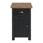 Table d'appoint de chevet Monterey en bois massif avec prises de courant cachées