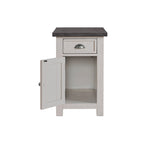 Table d'appoint de chevet Monterey en bois massif avec prises de courant cachées